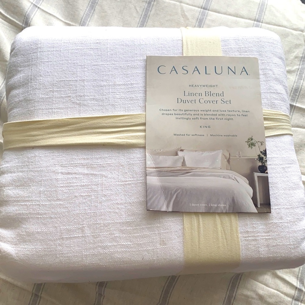 CASALUNA- king linen blend duvet cover set
